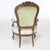 Beige Antique Pair Victorian Carved Rosewood Parlor Arm Chairs, Circa 1890 For Sale - Image 8 of 18