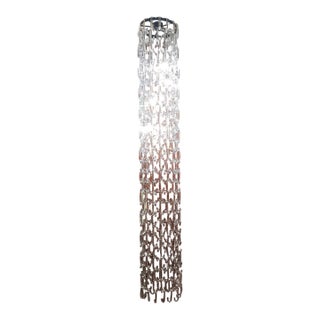 10 Ft. Chain Link Hand Blown Murano Glass Chandelier in the Style of Gino Vistosi For Sale