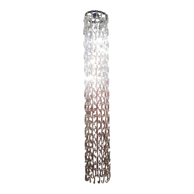 10 Ft. Chain Link Hand Blown Murano Glass Chandelier in the Style of Gino Vistosi For Sale