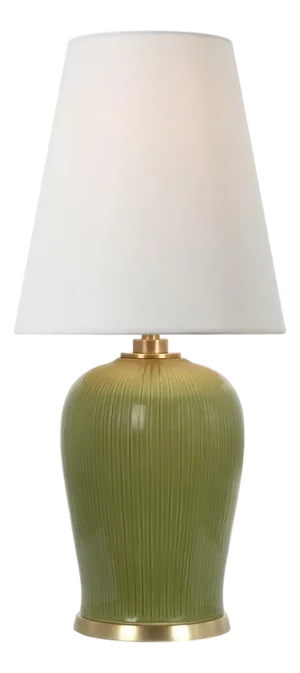 Thomas O'Brien by Visual Comfort Signature Opera 16" Table Lamp in Light Olive with Linen Shade