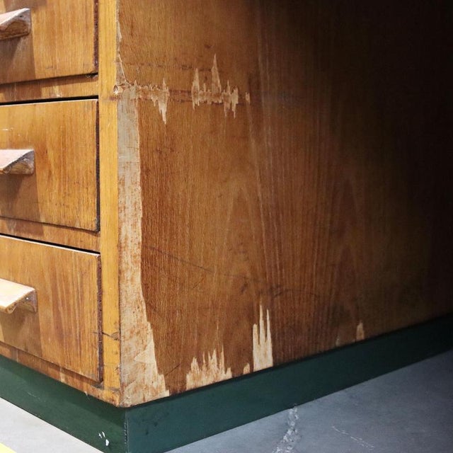 Vintage Writing Desk in Oak Veneer, 1940s For Sale - Image 9 of 10