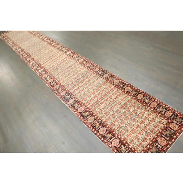 Textile 19th Century Zabihi Collection Ivory Tabriz Haji Jalili Fine Persian Runner - 2'7" x 16'9" For Sale - Image 7 of 7
