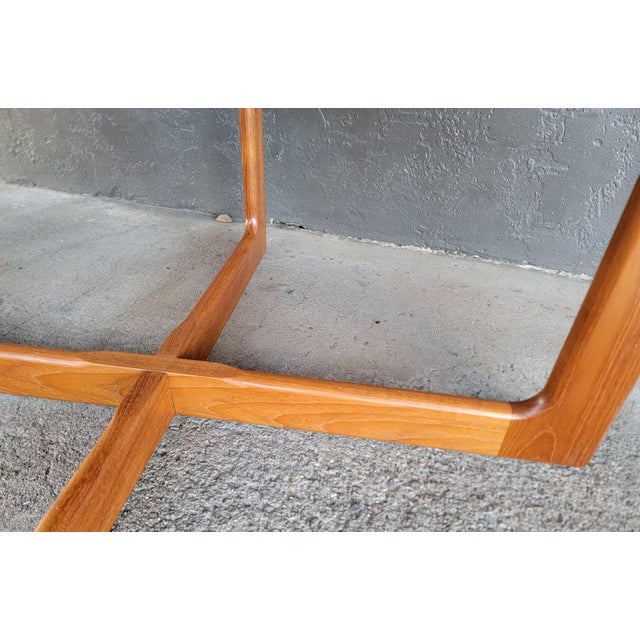 Wood Solid Teak Danish Modern Square End or Side Tables With X Base - A Pair For Sale - Image 7 of 13
