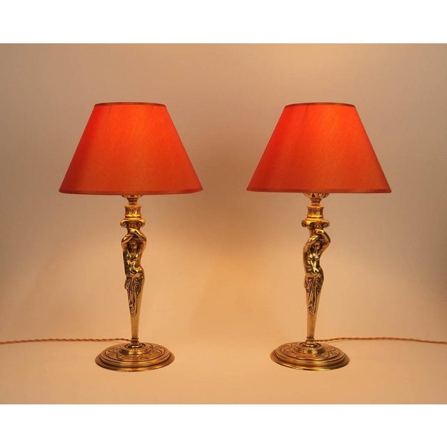 Napoleon III Lamps in Bronze, Set of 2 For Sale - Image 3 of 12