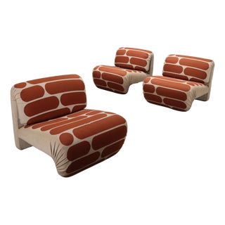 Vintage Lounge Chairs, 1970s, Set of 3 For Sale