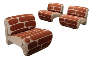 Vintage Lounge Chairs, 1970s, Set of 3