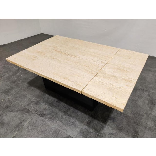 Hollywood Regency Vintage Travertine Hidden Bar Coffee Table, 1970s For Sale - Image 3 of 10