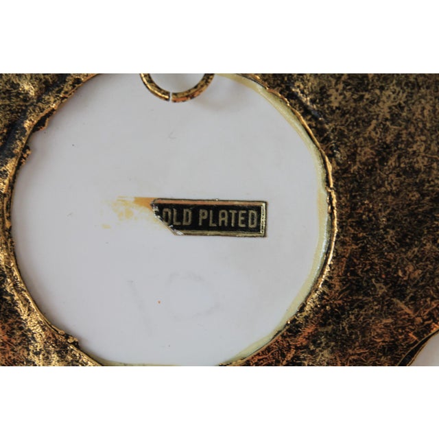 Gold Vintage Gold Plated Wall Art Hand Fan Victorian Porcelain Cameos For Sale - Image 8 of 8