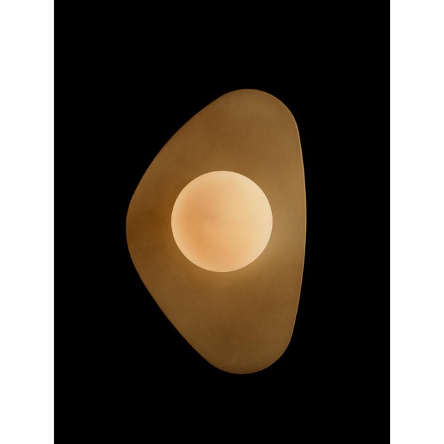 Contemporary Rhoads Triangular Sconce, Natural Brass For Sale - Image 3 of 9