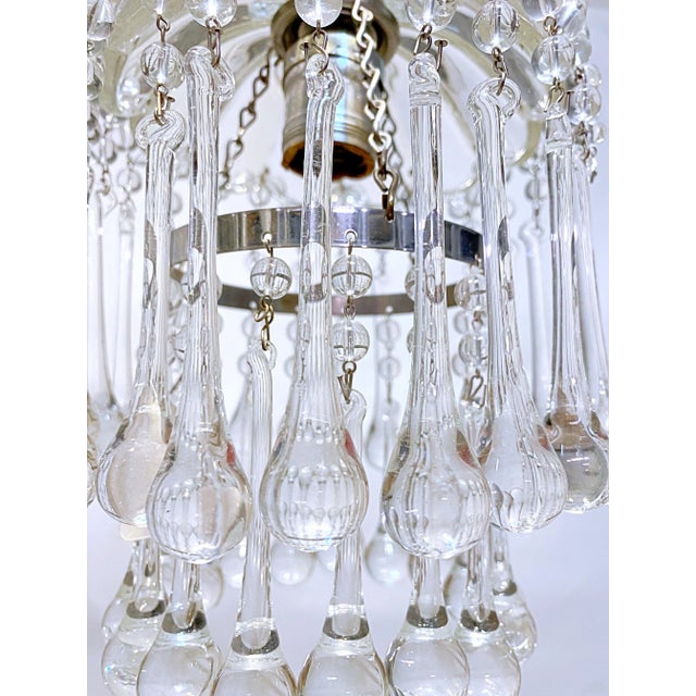 Vintage Layered Chandelier With Hand Blown Glass Dish For Sale In New York - Image 6 of 7
