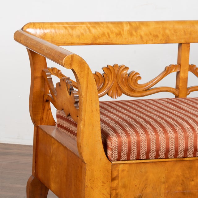 Traditional 19th Century Swedish Karl Johan Birch Bench For Sale - Image 3 of 18