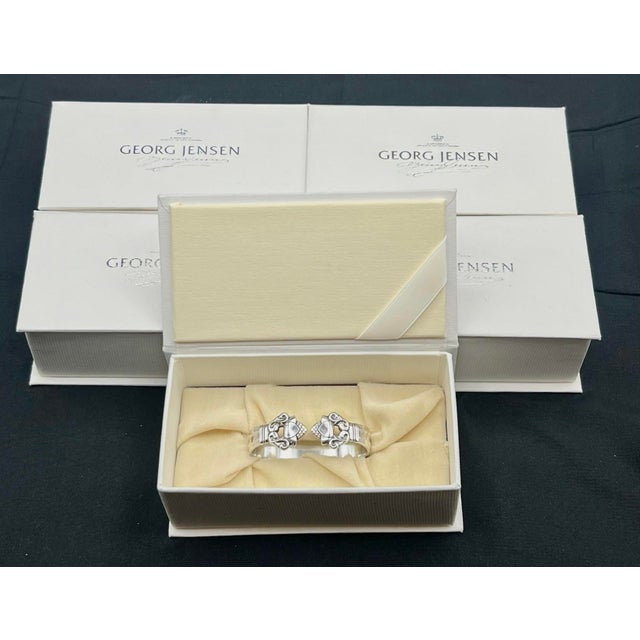 Metal 1950s Georg Jensen Sterling Silver Napkin Ring, Danish Scroll & Foliate Design, Set of 10 Available — Sold Individually For Sale - Image 7 of 12