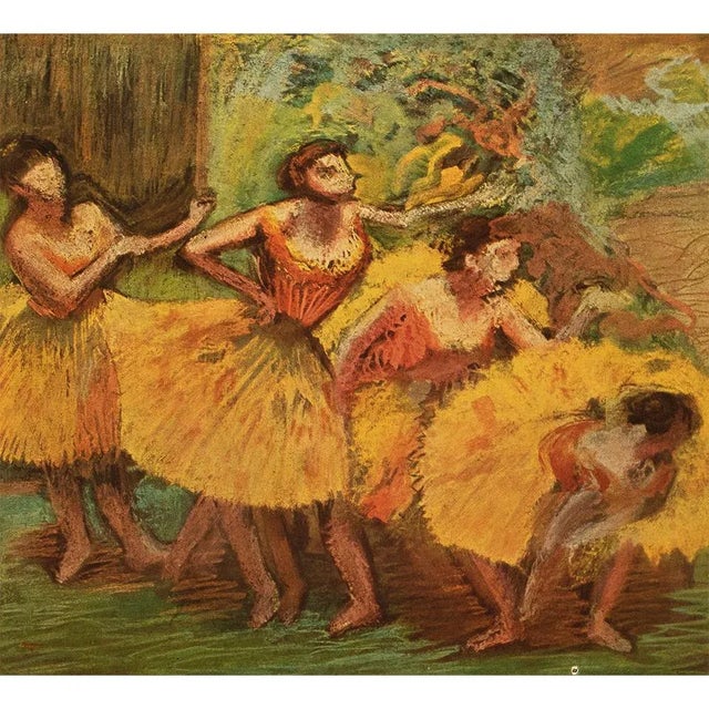 Orange 1940s After Edgar Degas "Dancers" Vintage Full-Color Print From Geneva For Sale - Image 8 of 8