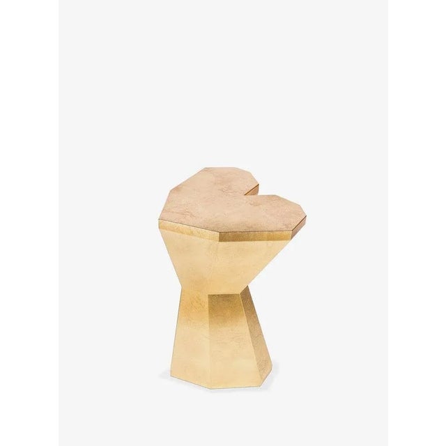 Queen heart medium table by royal stranger dimensions: h 65 x d 45 x w 40 cm. Materials: gold leaf with glossy finish the...