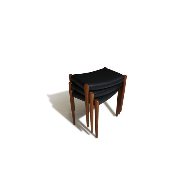 Mid 20th Century Mid 20th Century Six Niels Moller for Jl Moller 80a Teak Stacking Stool / Benches For Sale - Image 5 of 14