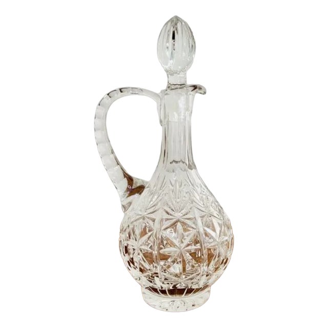 Antique Edwardian Cut Glass Ewer, 1900s For Sale