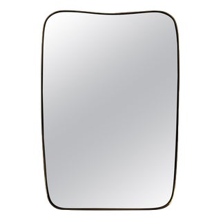 Italian Brass Framed Wall Mirror attributed to Gio Ponti, Italy, 1960s For Sale