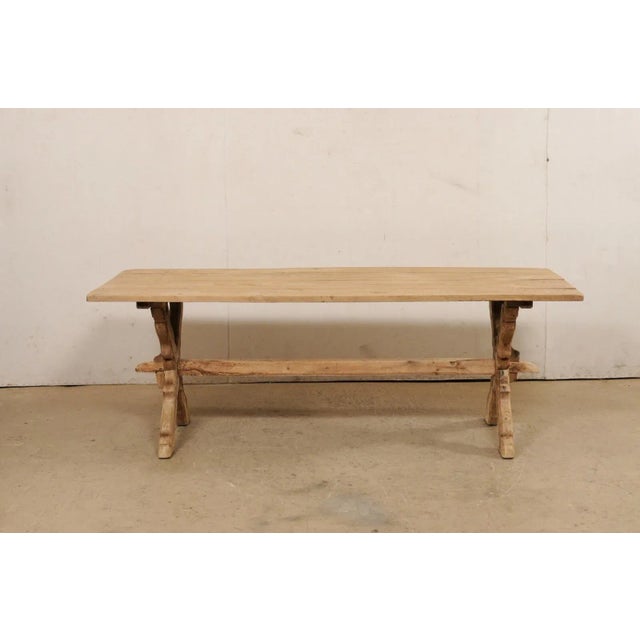 Wood 19th Century Bleached Oak Table or Desk, France For Sale - Image 7 of 11