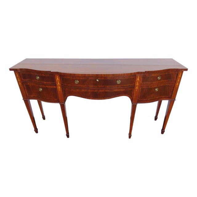 Karges Hepplewhite Style Inlay Long Sideboard Credenza Bathroom Vanity 6568 For Sale