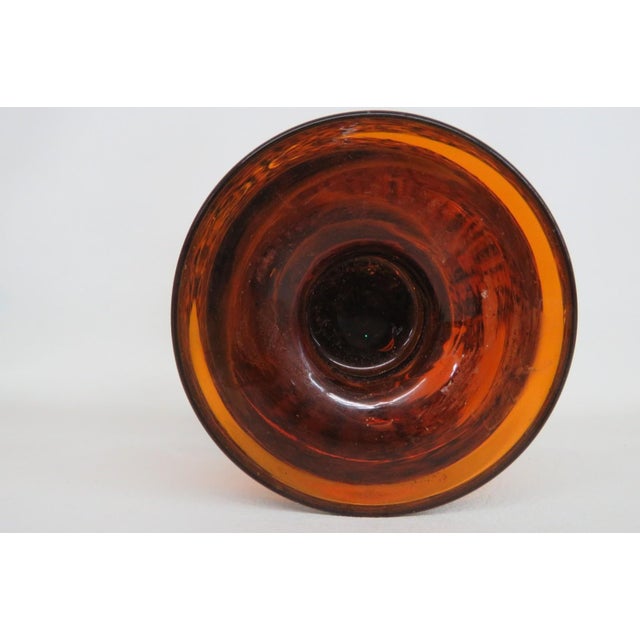 Art Glass Vase Italian Style Tortoiseshell Leopard Print With Ruffled Edge 4881b For Sale In Miami - Image 6 of 12