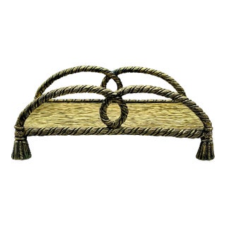 Vintage Gold Rope & Tassel Tray For Sale