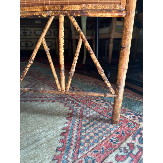 Mid-Century Hand Painted Peacocks Folding Room Divider Screen Tortoise Finish Bamboo. Bohemian, Tiki, Eclectic, Asian Style. For Sale - Image 10 of 16