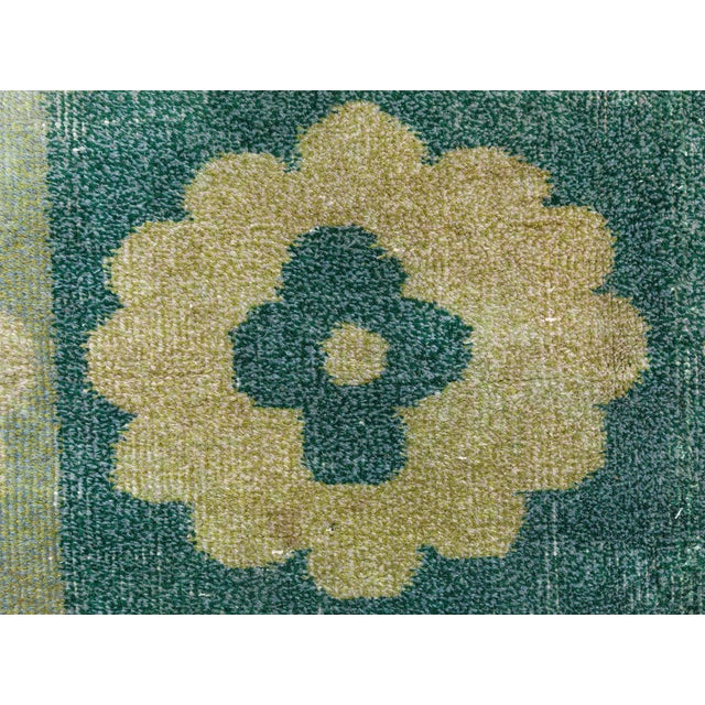 Vintage European Art Deco Green Rug Size: 6'10" × 10'2" (208 × 310 cm). This vintage Art Deco rug from the 1950s is a...