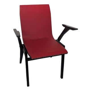 Vintage Wooden Chair in Red, 1960s For Sale