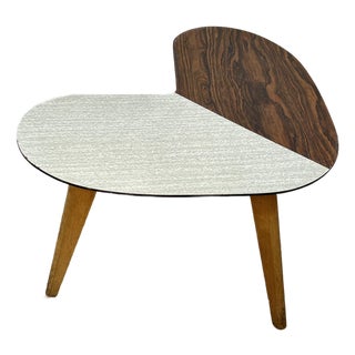 Mid-Century Plywood and Formica Boomerang End Table For Sale