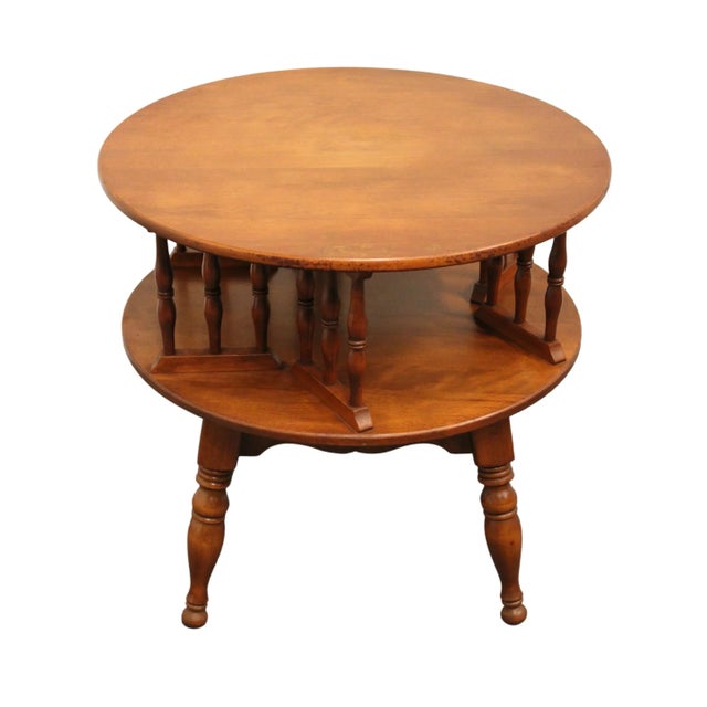 ETHAN ALLEN Heirloom Nutmeg Maple Colonial Early American 28" Round Accent End Table 10-8586 26" High 28" Wide 28" Deep We...