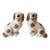 Vintage Staffordshire Spaniel Dog Figurines Pair, White Gold Ceramic Dogs, Staffordshire Style Dog Statues, Victorian Dog Decor For Sale