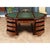Green Leather Oval Partners Desk For Sale - Image 9 of 14