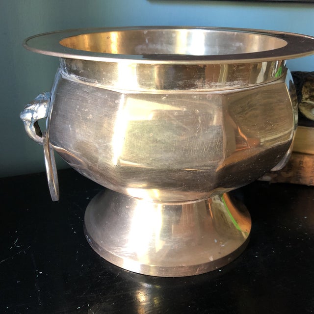 Solid Brass Large Vase With Ringlets Details Chairish