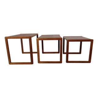 Danish Teak Nesting Tables by Preben Schou, 1960s, Set of 3 For Sale