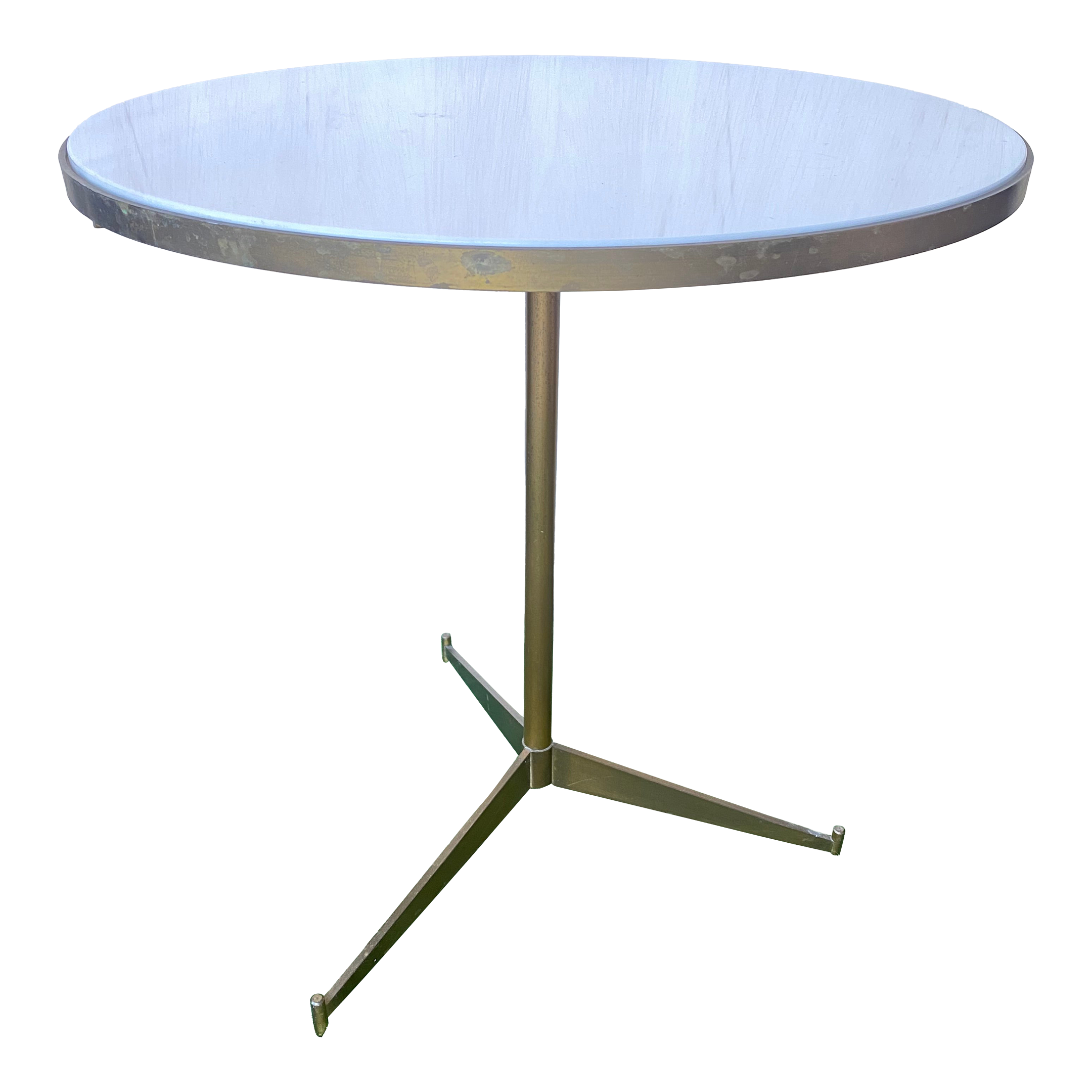 paul mccobb cigarette table 1950s Paul McCobb Orig. Vitrolite Milk Glass Top Brass Cigarette Side Table