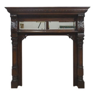 Carved Oak Fire Surround, 1890s For Sale