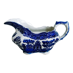Vintage 1920s Allertons Blue Willow Gravy Boat