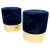 Poufs in Brass and Velvet, Italy, Set of 2 For Sale - Image 3 of 7