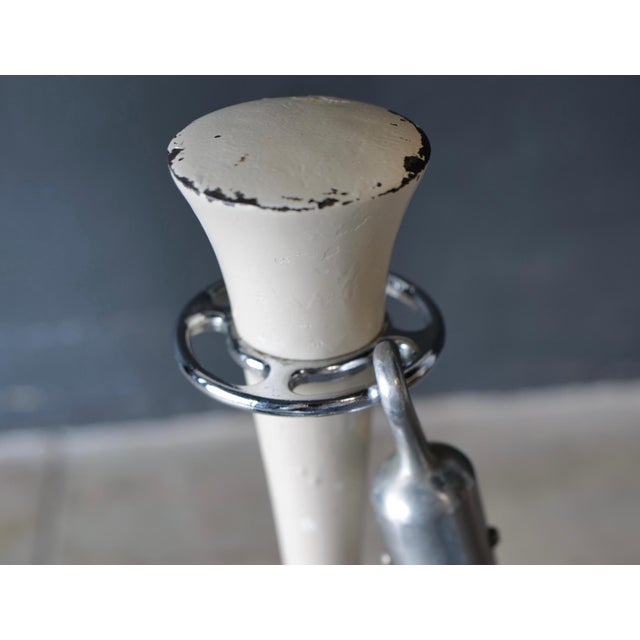 White Mid 20th Century Saarinen Style Stanchions with Velvet Rope For Sale - Image 8 of 10
