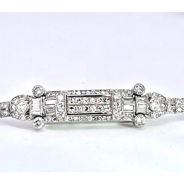 1930s Art Deco Diamond Platinum Bracelet For Sale In Los Angeles - Image 6 of 9