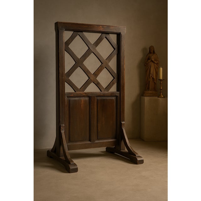 Brown Gothic Revival Oak Chancel Screen, 1800s For Sale - Image 8 of 9