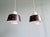 Mid-Century Modern Vintage Scandinavian Pendant Lights in White Opaline and Black Lacquered Metal, 1960, Set of 2 For Sale - Image 3 of 17