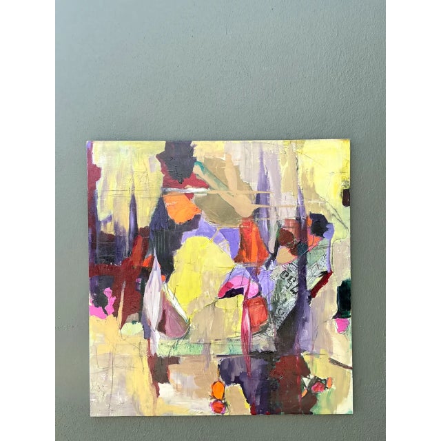 Early 21st Century Vintage Abstract Expressionist Oil Painting on Canvas For Sale - Image 5 of 14