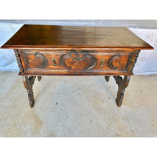 Late 19th Century Spanish Renaissance Revival Pine Side Table For Sale - Image 4 of 12