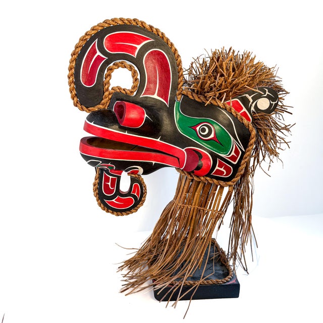 Kwakwaka’wakw “Crooked Beak of Heaven” sculptural mask by First Nations artist Stan Hunt III (1958–2011), dated January...