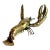 Late 20th Century Vintage Boho Monumental Polished Brass Lobster For Sale