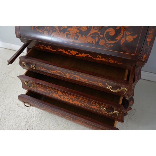 Vintage Italian Dutch Marquetry Secretary Desk For Sale In Philadelphia - Image 6 of 18