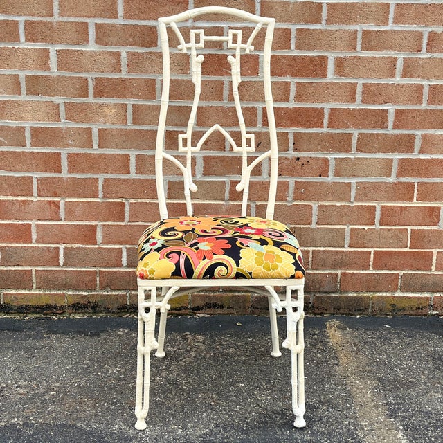 Kessler Industries Vintage Kessler Faux Bamboo Aluminum Patio Side Chair For Sale - Image 4 of 12