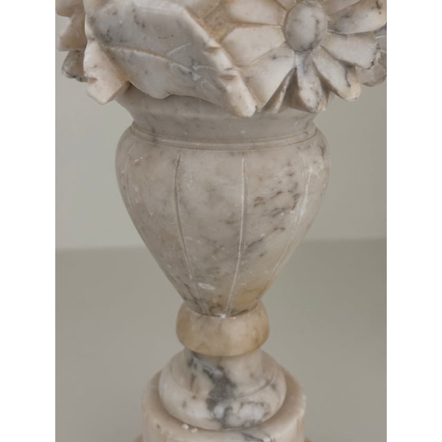 Antique Italian Hand Carved Alabaster Table Lamp For Sale - Image 11 of 18