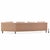 Featuring a camel-colored upholstered frame with a tufted seat, four matching loose back pillows, and short square legs. A...